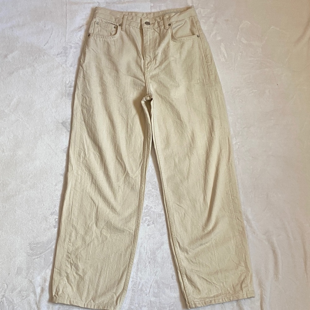 Zara Cream Denim Trousers